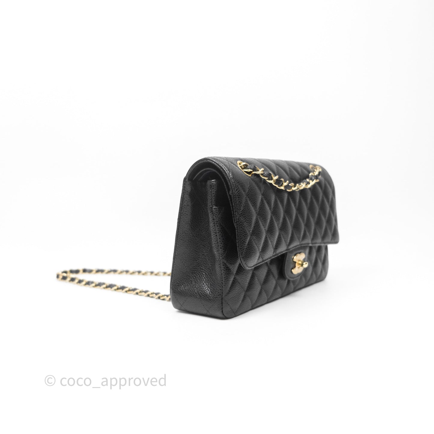 Chanel Classic Medium Flap Quilted Black Caviar Gold Hardware