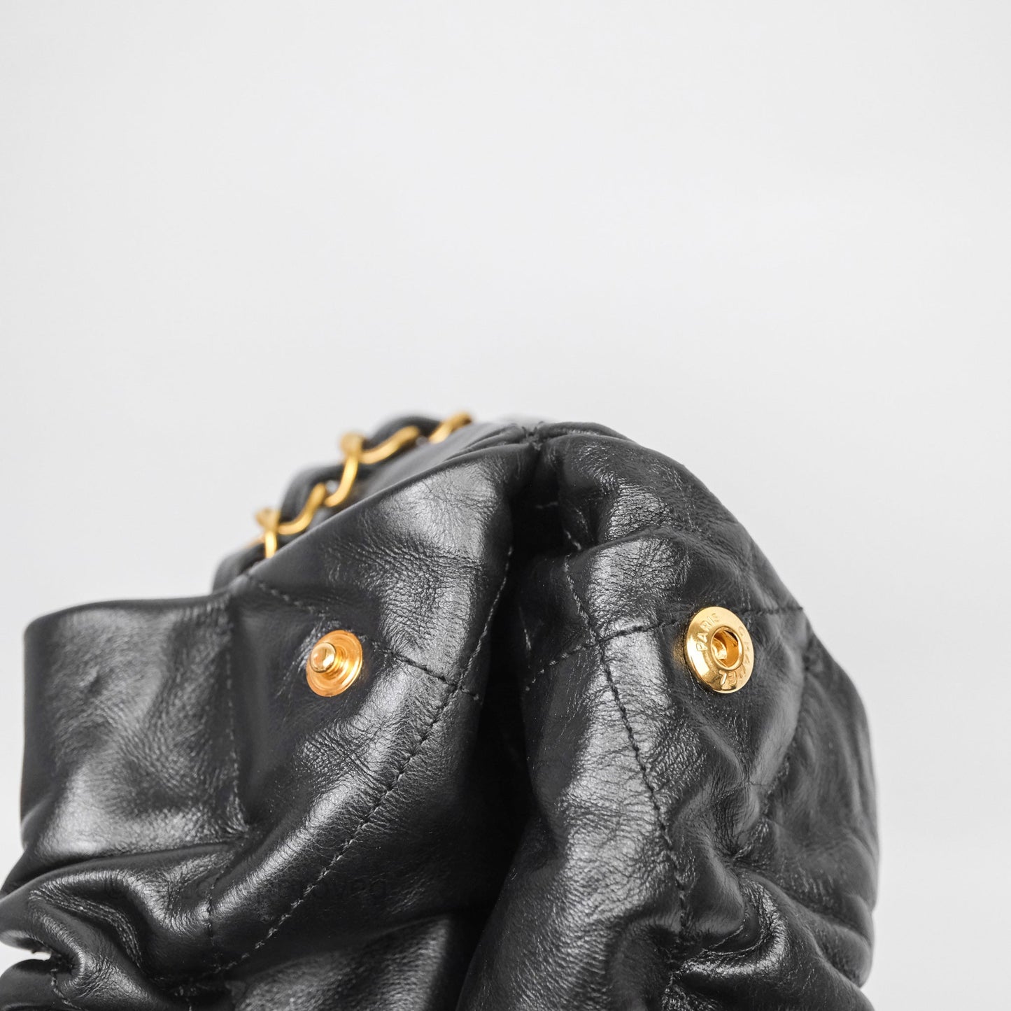 Chanel 22 Small Black Calfskin Aged Gold Hardware