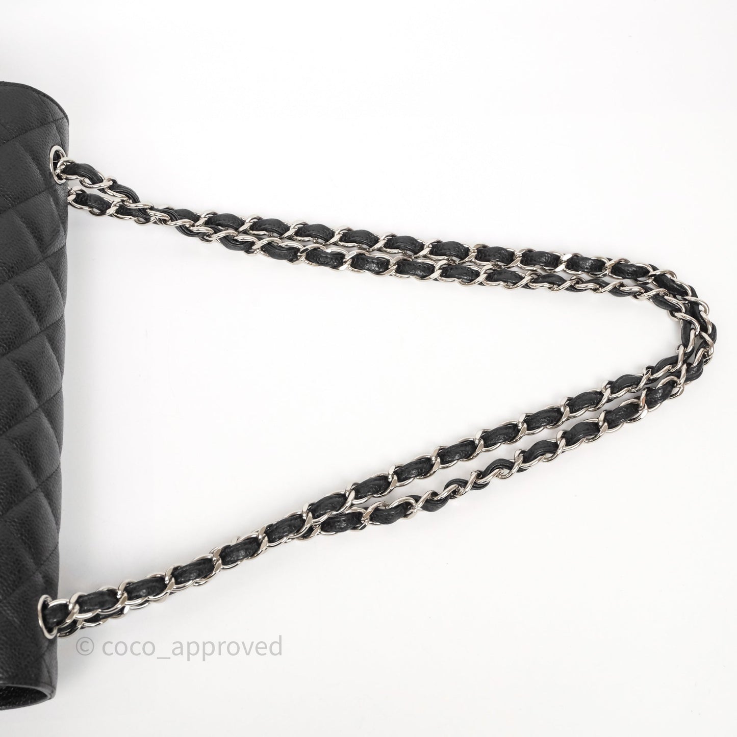 Chanel Jumbo Double Flap Black Caviar Silver Hardware⁣⁣