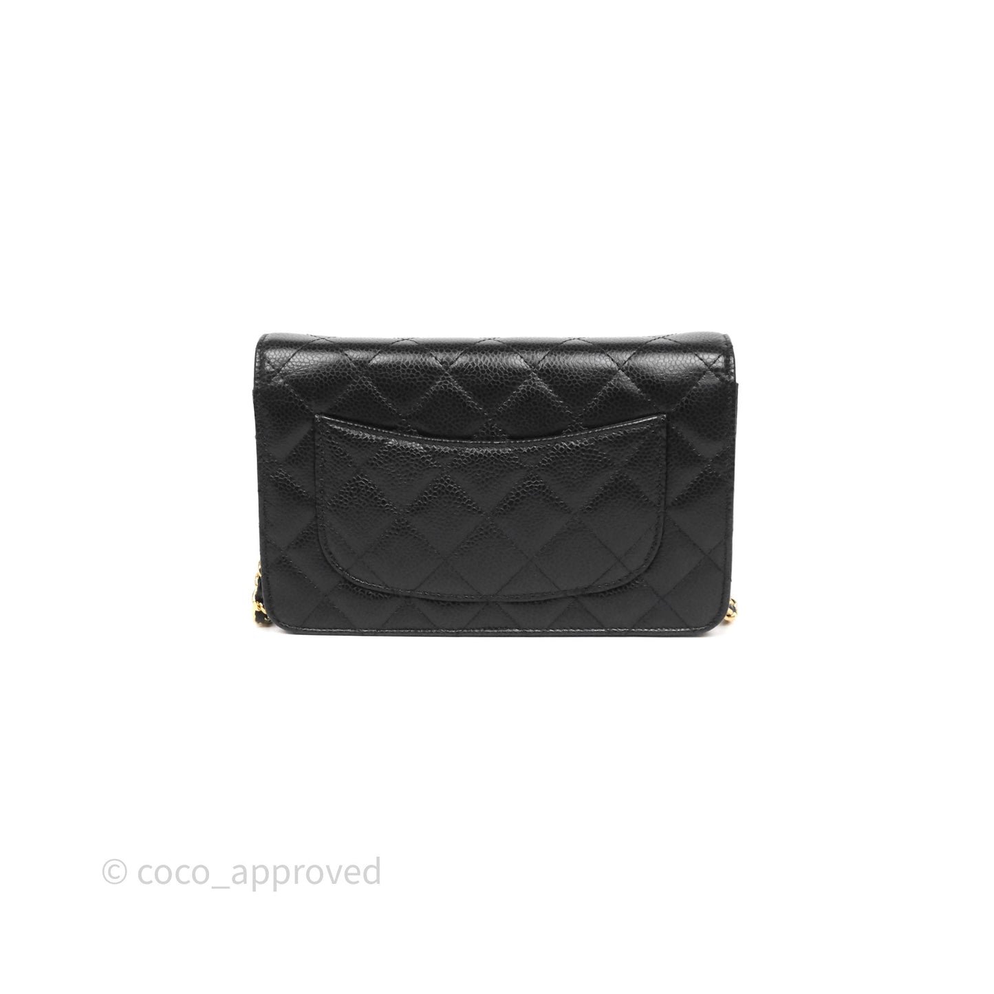 Chanel Classic Wallet On Chain WOC Quilted Black Caviar Gold Hardware