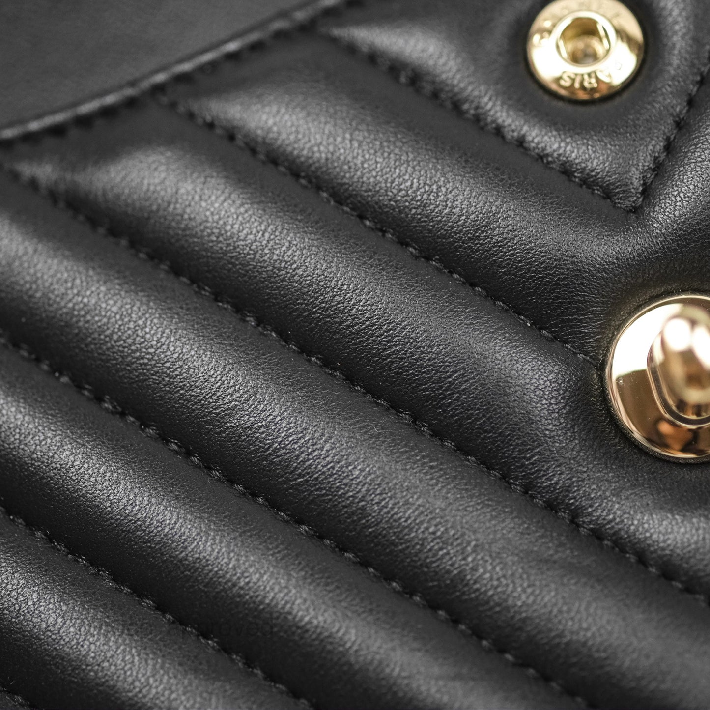 Chanel Small Classic Flap Chevron Black Lambskin Gold Hardware