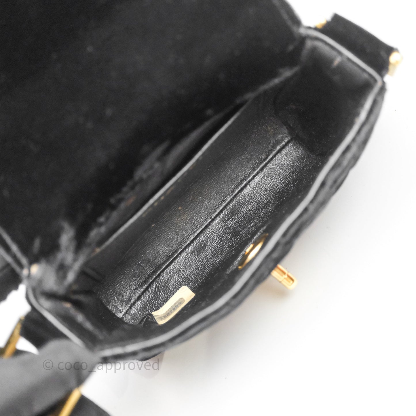 Chanel Vintage Mini Flap Bag Black Velvet Gold Hardware