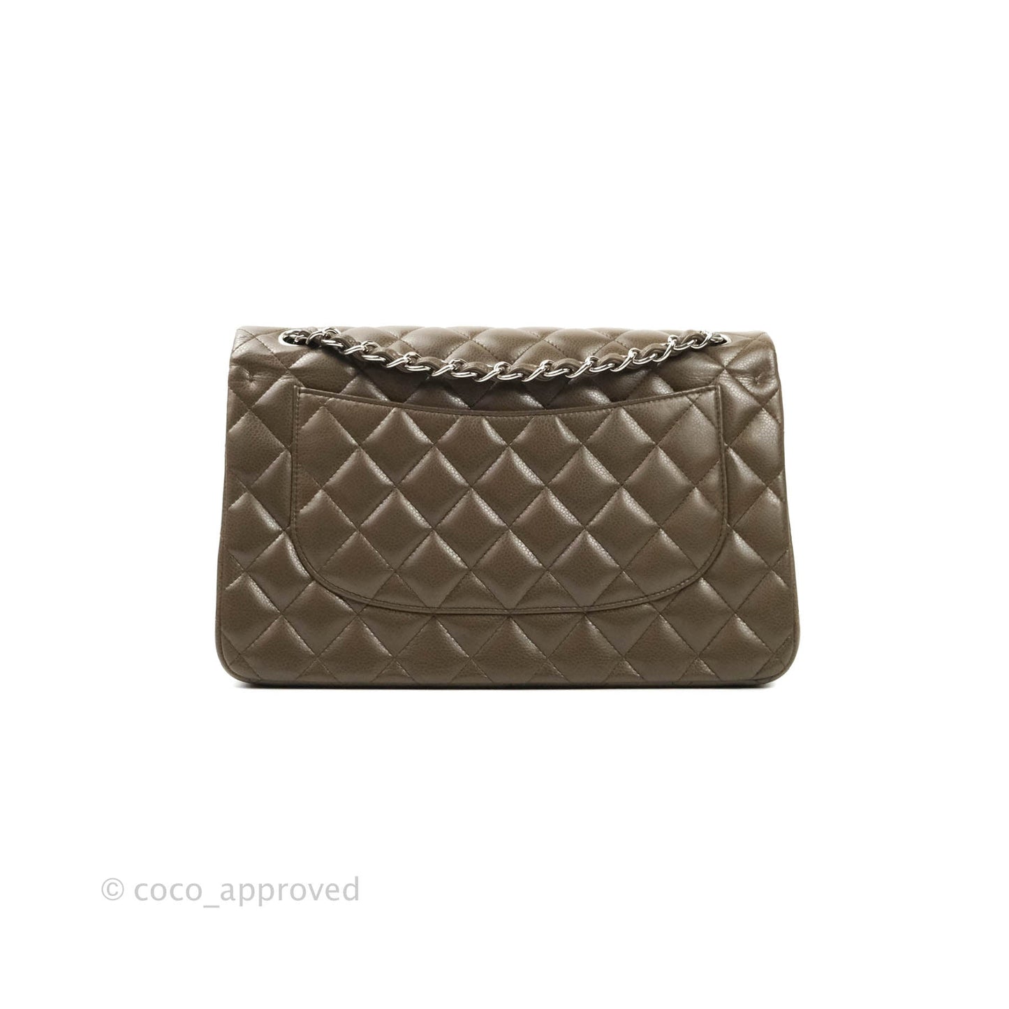 Chanel Jumbo Double Flap Taupe Caviar Silver Hardware⁣⁣