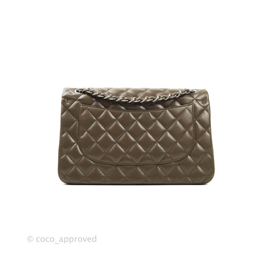 Chanel Jumbo Double Flap Taupe Caviar Silver Hardware⁣⁣