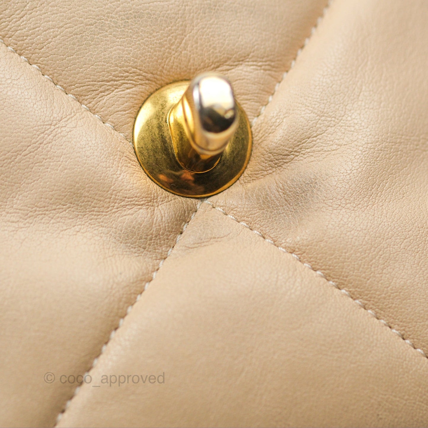 Chanel 19 Small Beige Goatskin Mixed Hardware