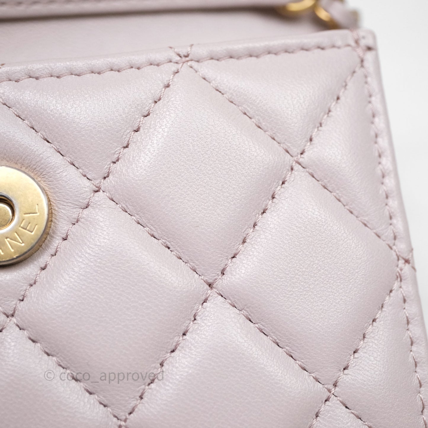 Chanel Pearl Crush Mini Clutch Belt Bag Lilac Lambskin Aged Gold Hardware