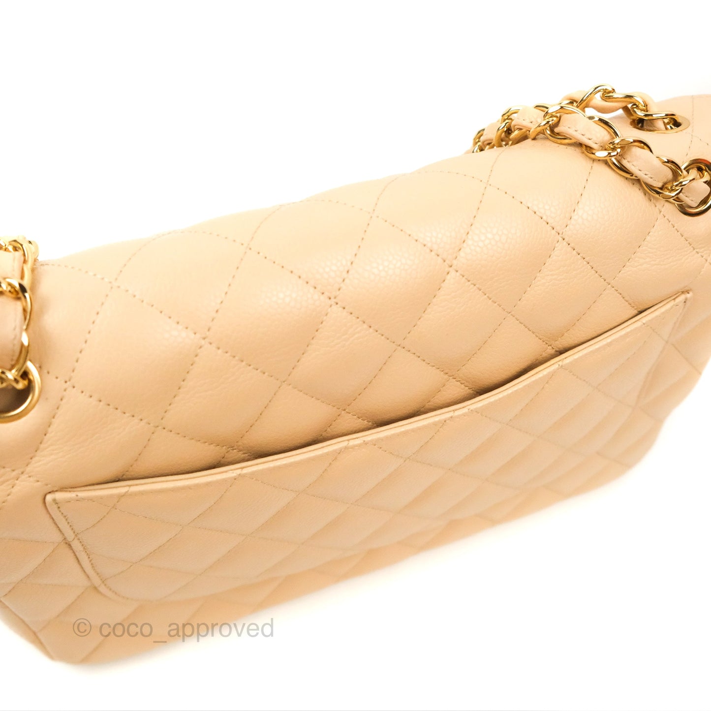 Chanel Jumbo Double Flap Beige Caviar Gold Hardware⁣⁣