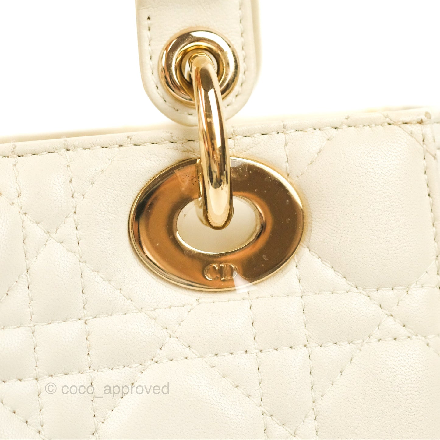 Christian Dior My ABCDior Lady Dior Bag Cannage Lambskin White Gold Hardware