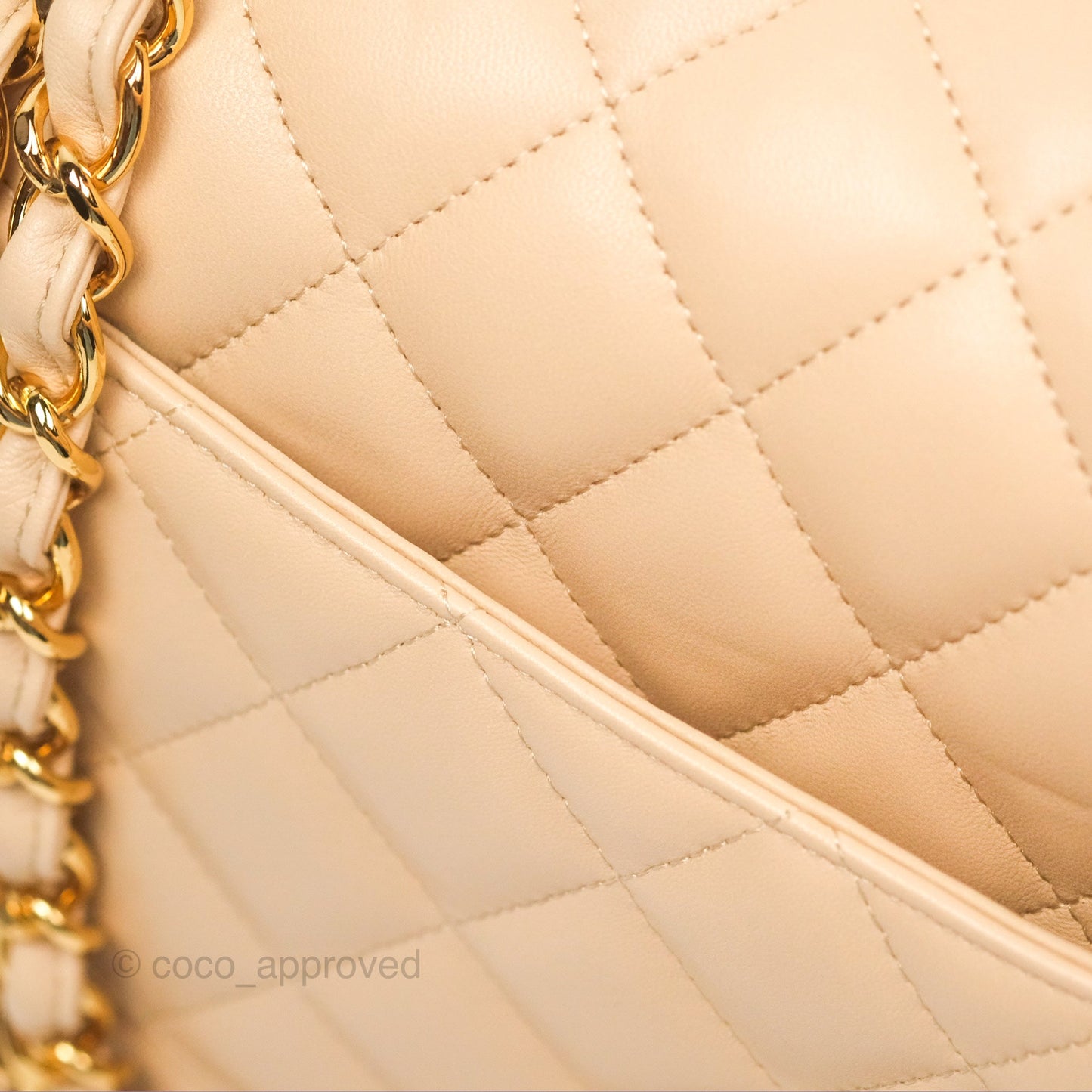 Chanel Jumbo Double Flap Beige Lambskin Gold Hardware⁣⁣