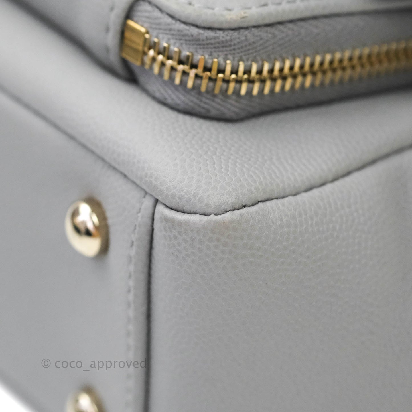 Chanel Quilted Small Business Affinity Flap Grey Caviar Gold Hardware