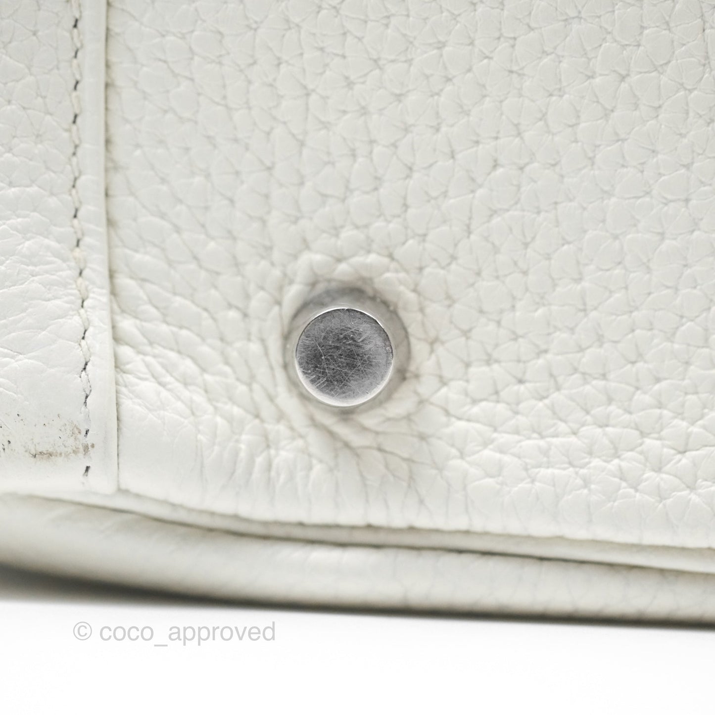Hermès Lindy 30 White Clemence Palladium Hardware