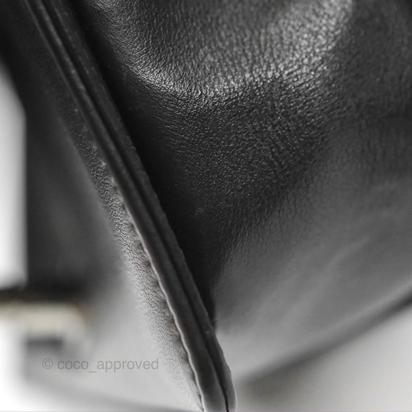 Chanel Small Chevron Boy Black Calfskin Silver Hardware