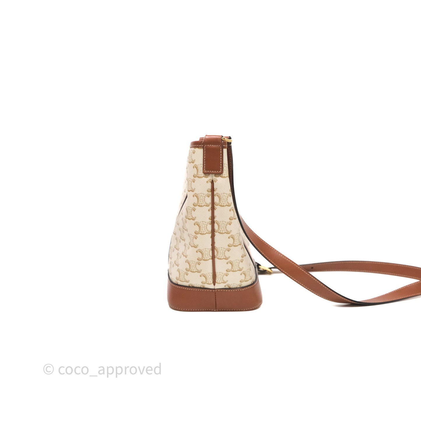 Celine Small Bucket Triomphe Canvas Grege Calfskin