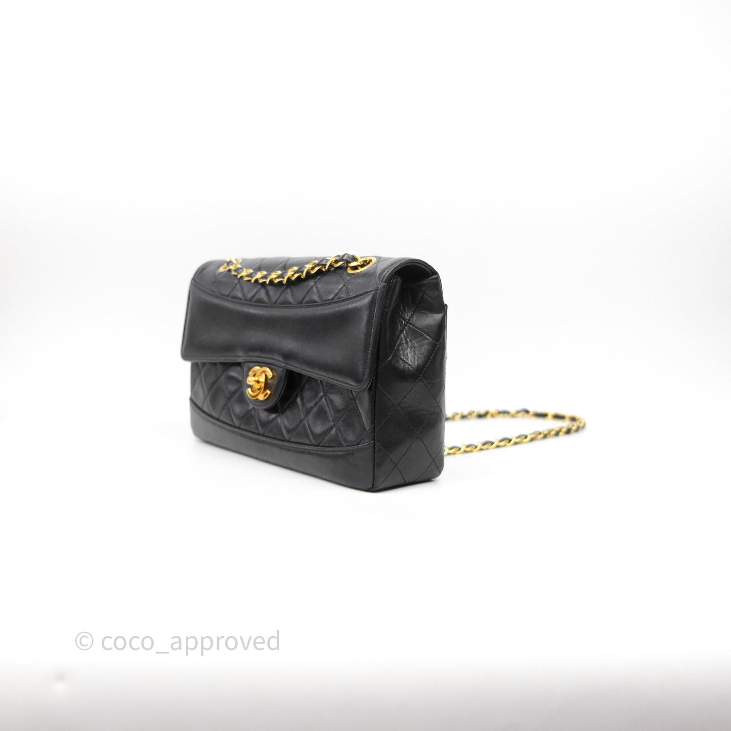 Chanel Matelasse Flap Bag Lambskin Black 24K Gold Hardware
