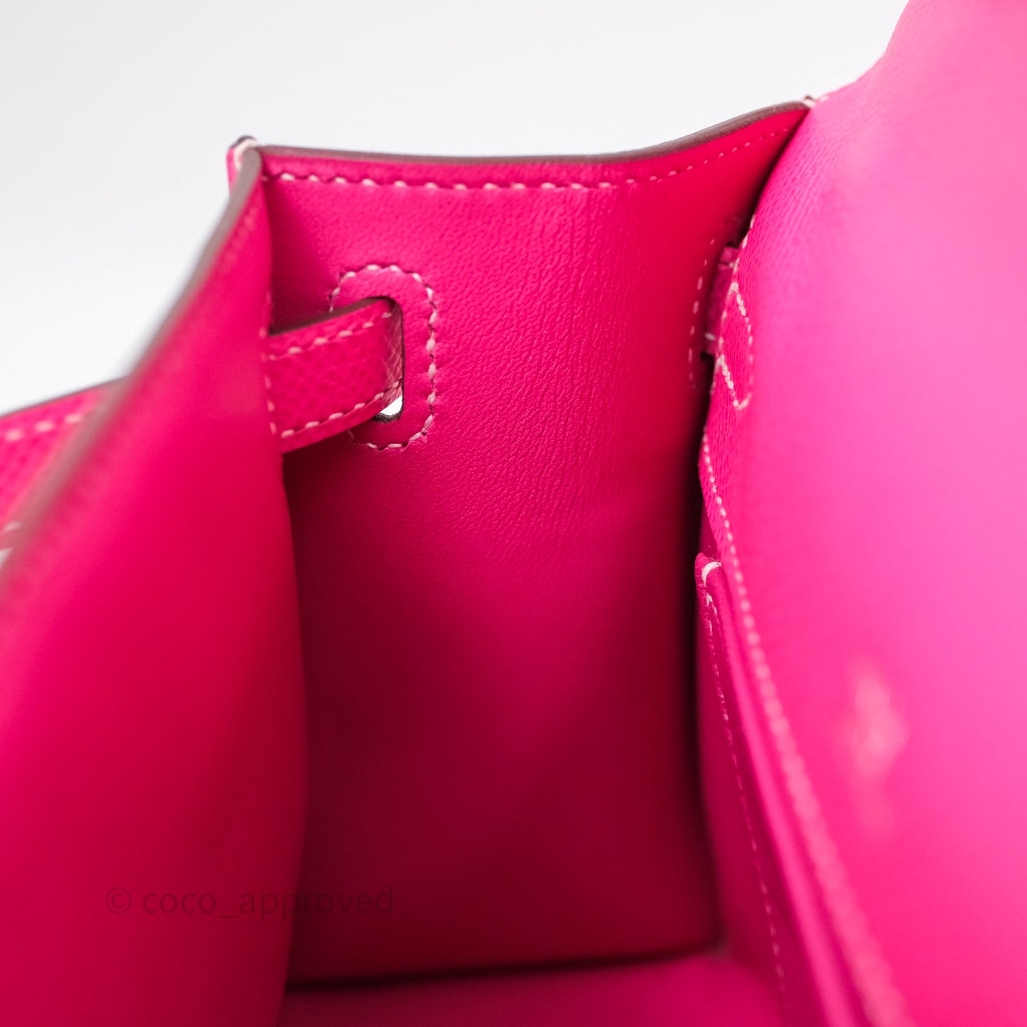 Hermès Kelly Pochette Clutch Rose Tyrien Epsom Palladium Hardware