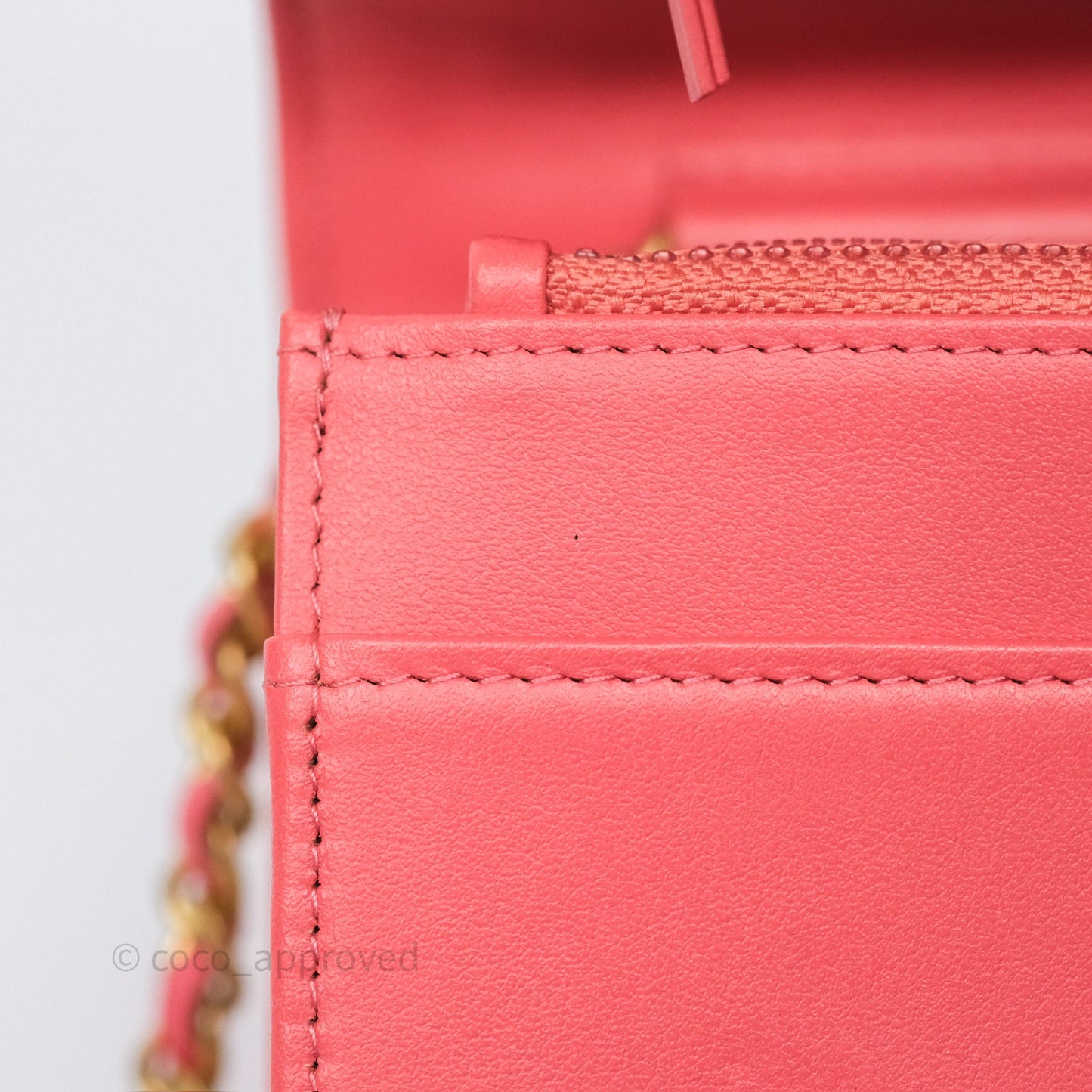 Chanel Boy Wallet on Chain WOC Quilted Dark Pink Caviar Aged Gold Hardware