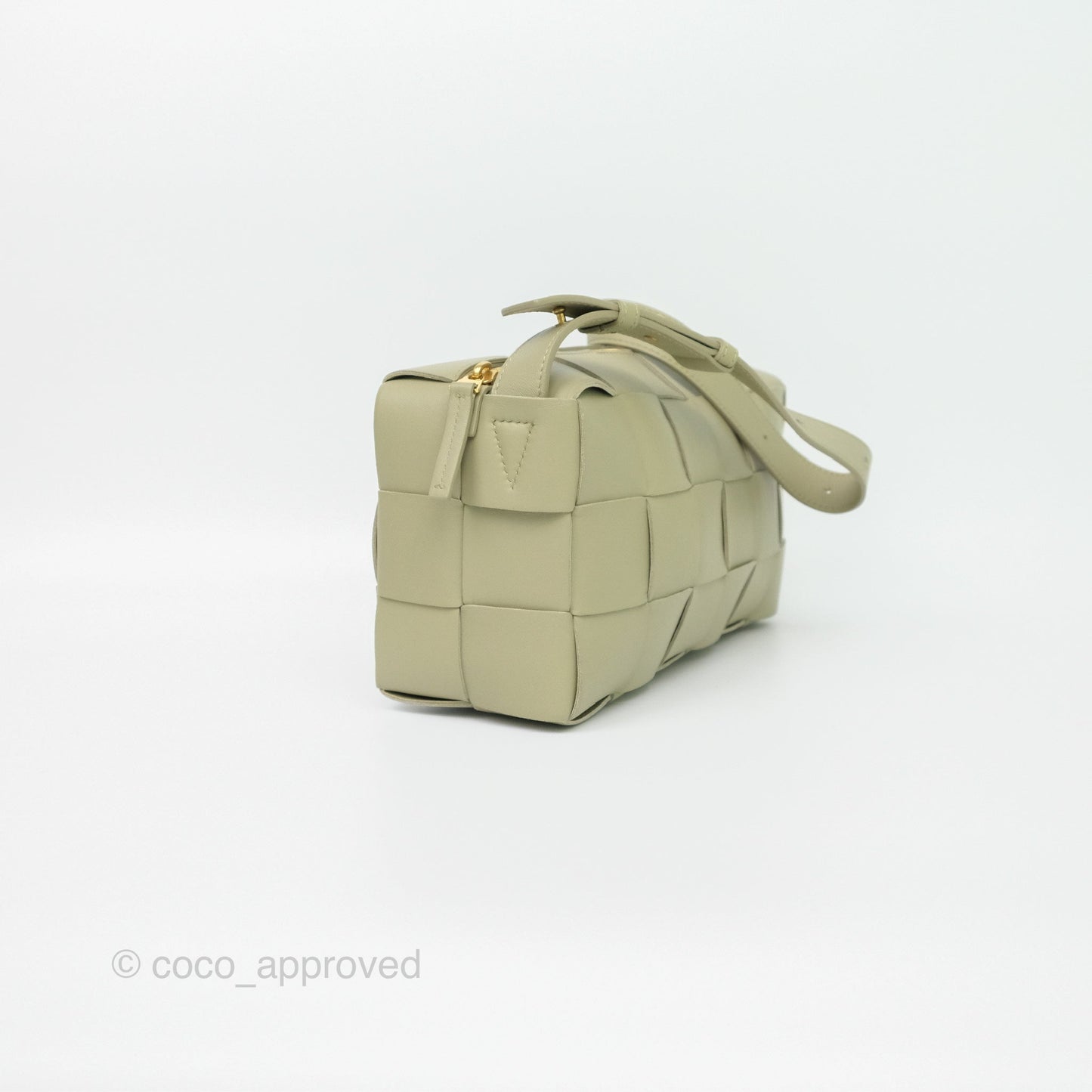 Bottega Veneta Brick Cassette Bag Olive Green Intrecciato Lambskin
