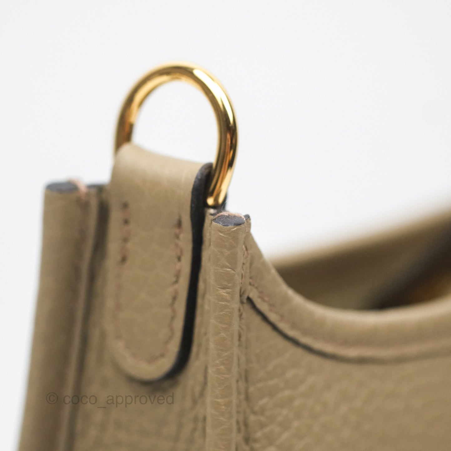 Hermès Mini Evelyne 16 Beige Marfa 8Q Clemence Gold Hardware