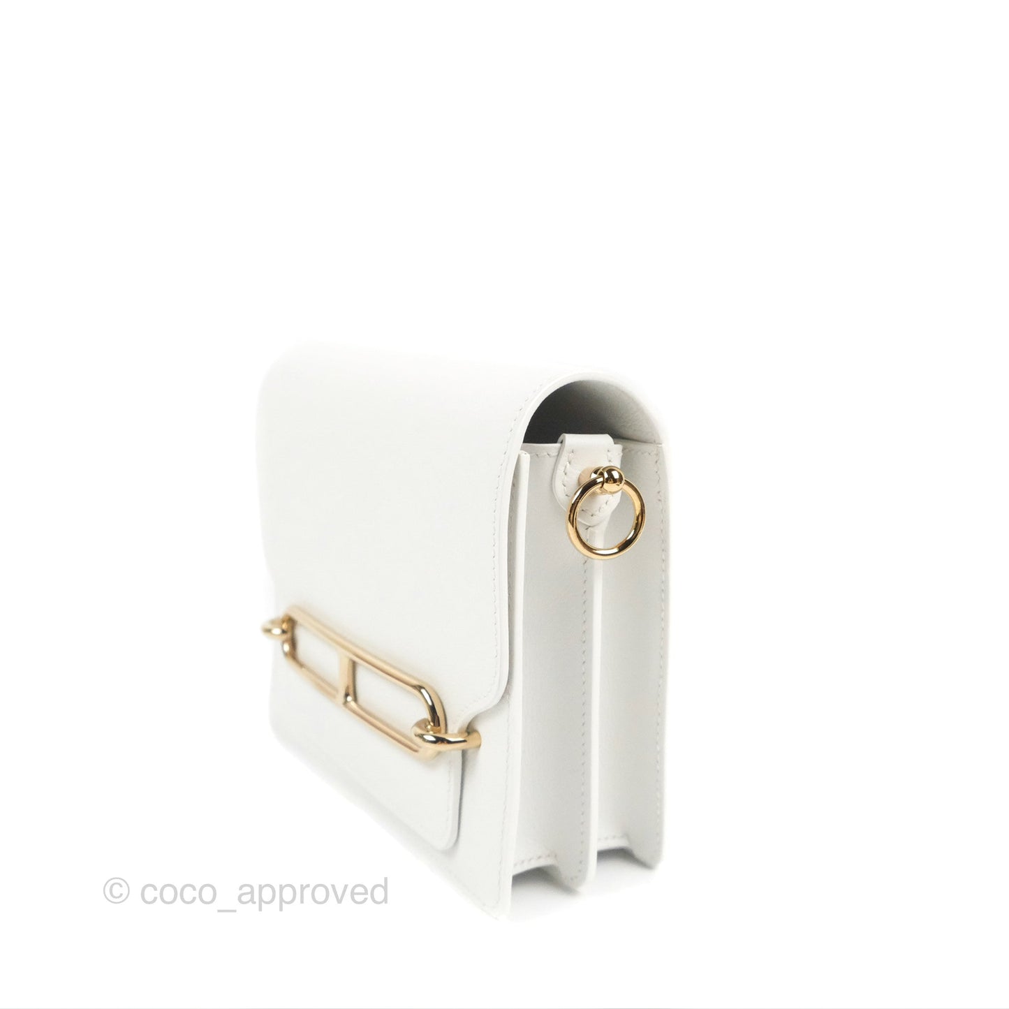 Hermès Roulis Mini 18 New White Evercolor Permabrass Hardware