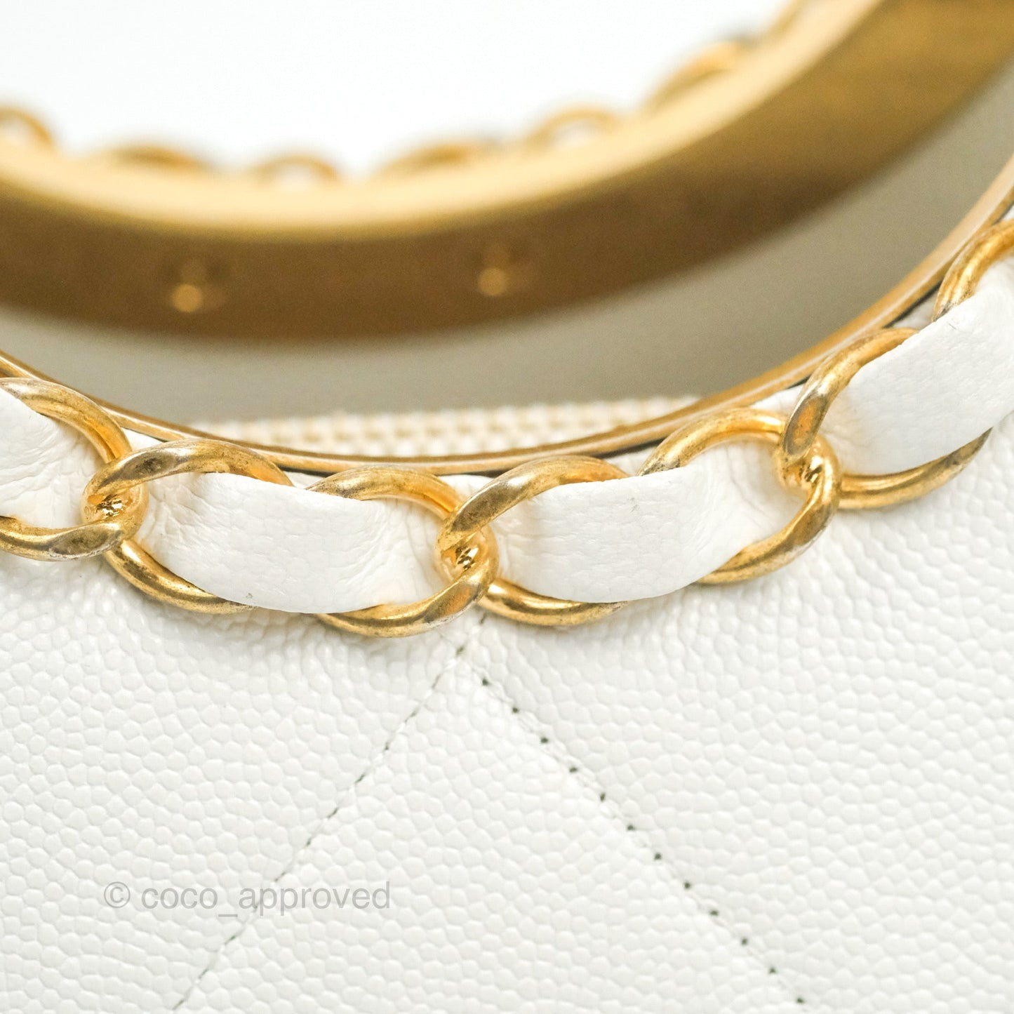 Chanel A Real Catch Shopping Bag White Caviar