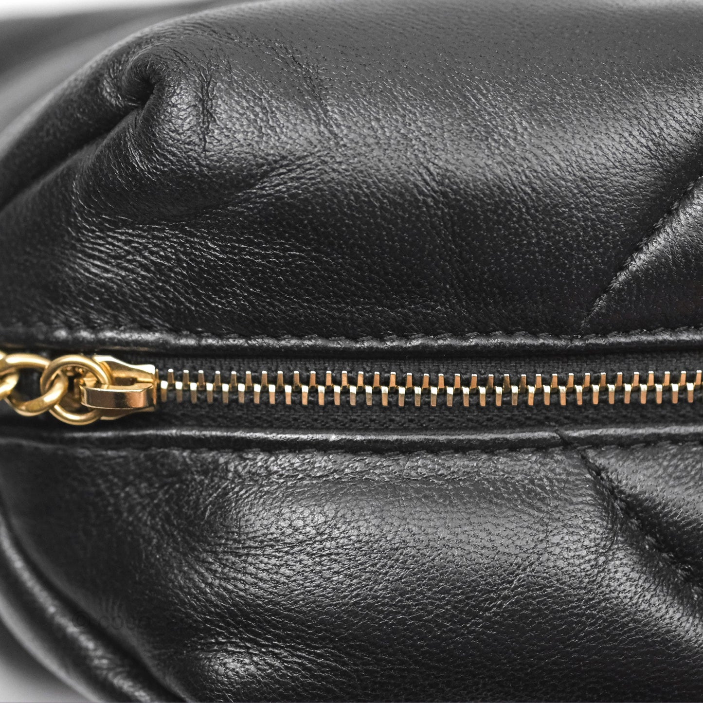 Chanel Small Quilted Bowling Bag Black Lambskin Aged Gold Hardware