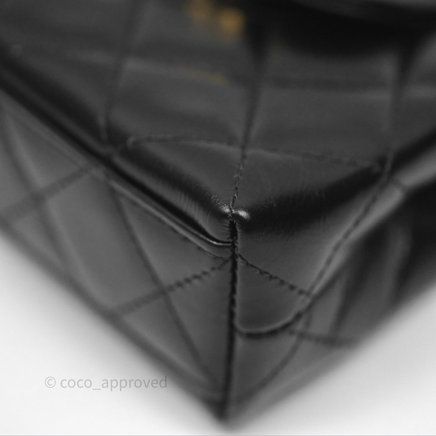Chanel Mini Nano Kelly Bag Black Shiny Calfskin Aged Gold Hardware