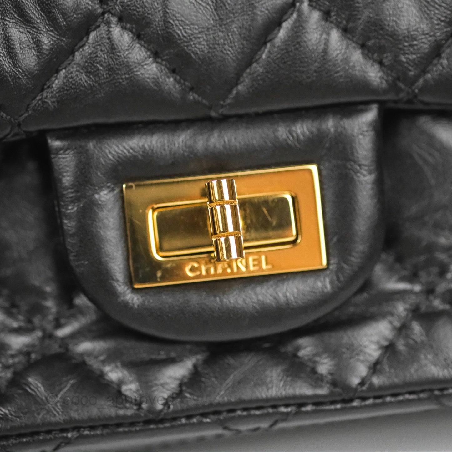 Chanel Mini Reissue 224 Black Aged Calfskin Gold Hardware