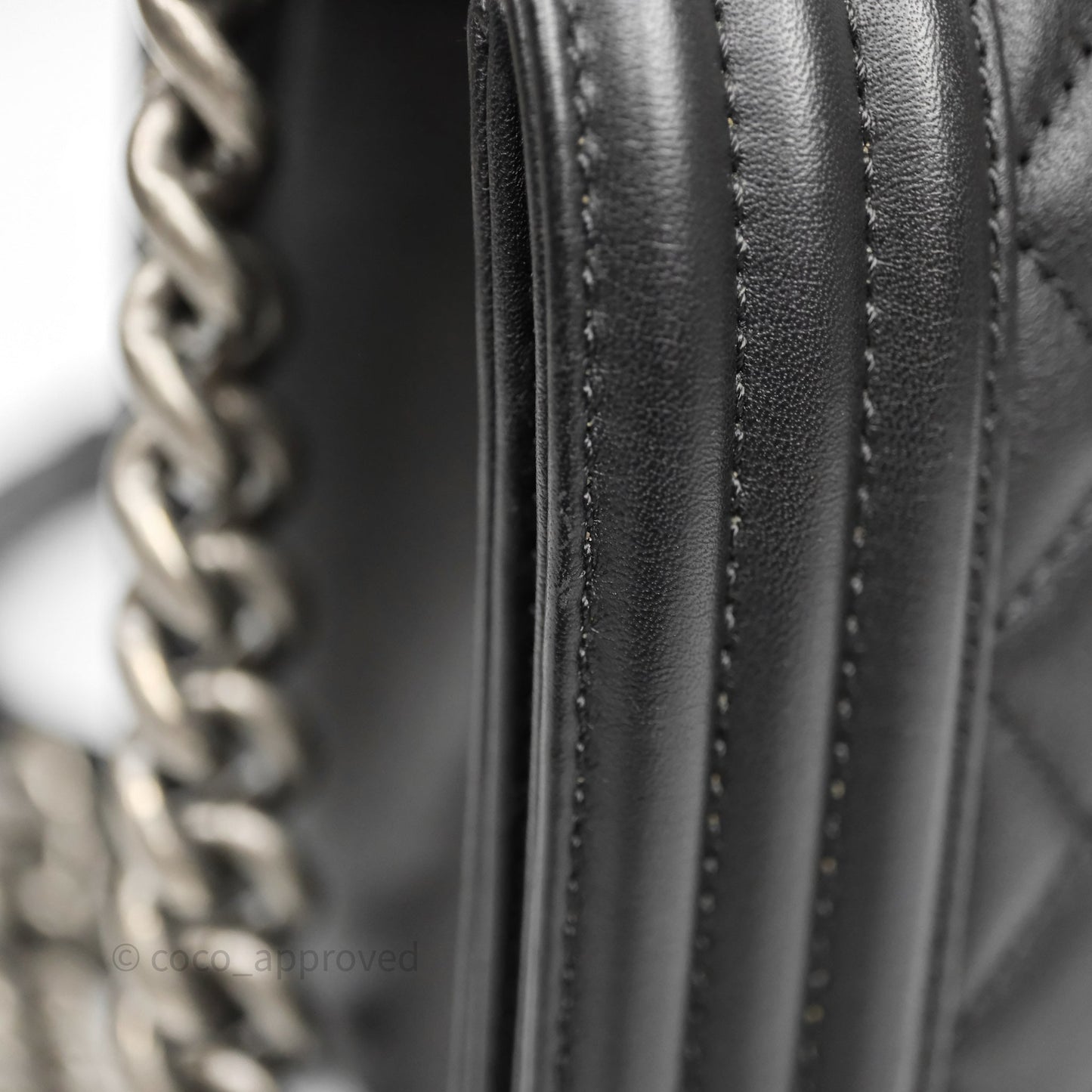 Chanel Quilted Medium Boy Black Calfskin Ruthenium Hardware