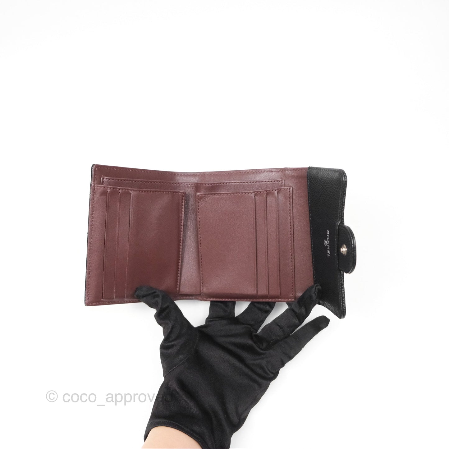 Chanel Classic Short Flap Wallet Black Caviar Silver Hardware