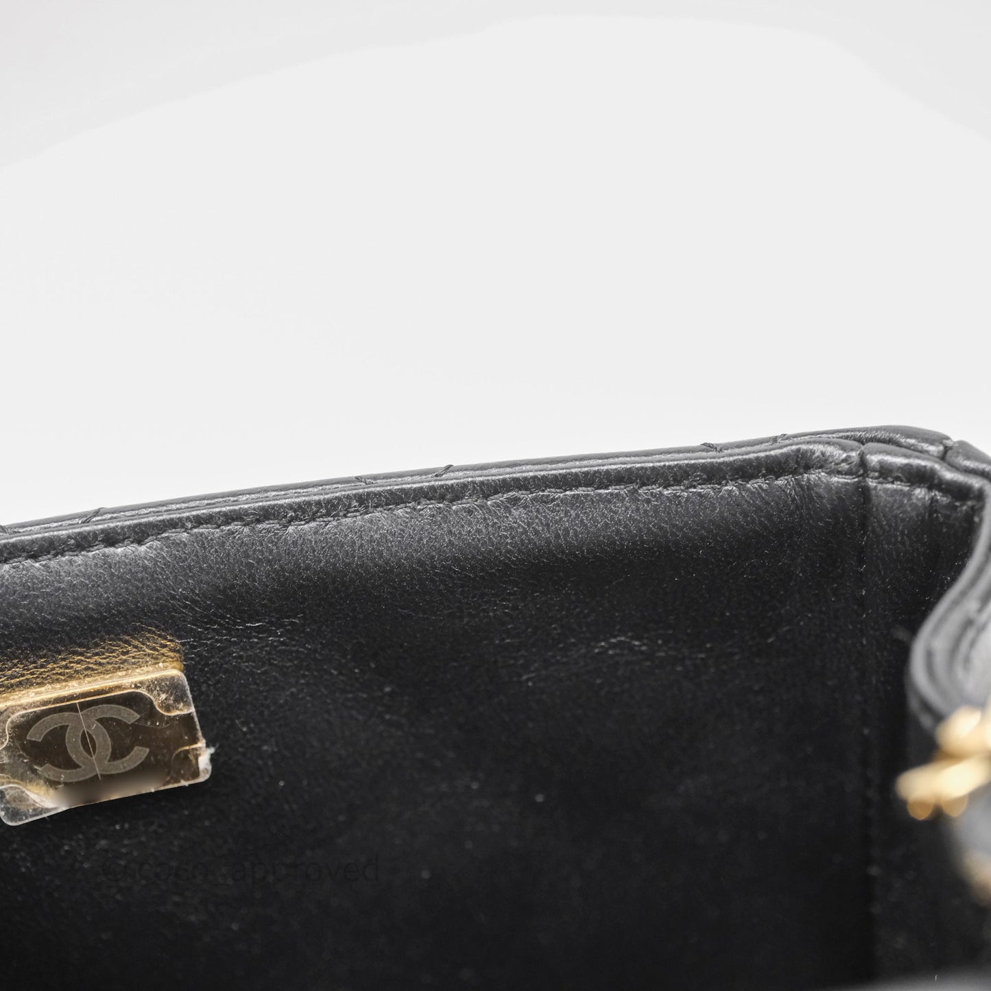 Chanel Mini Square Quilted Black Lambskin Gold Hardware