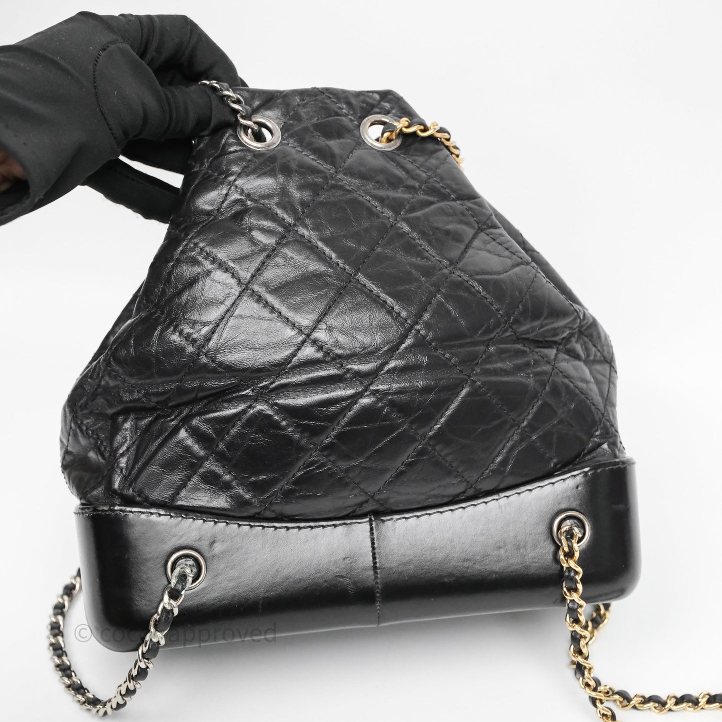 Chanel Small Gabrielle Backpack Black Aged Calfskin