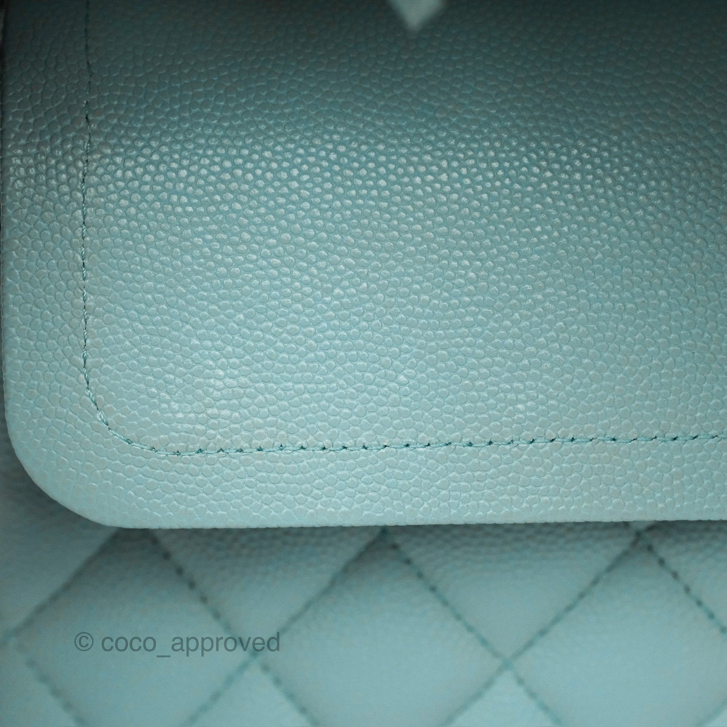 Chanel Small S/M Classic Flap Quilted Tiffany Blue Caviar Gold Hardware