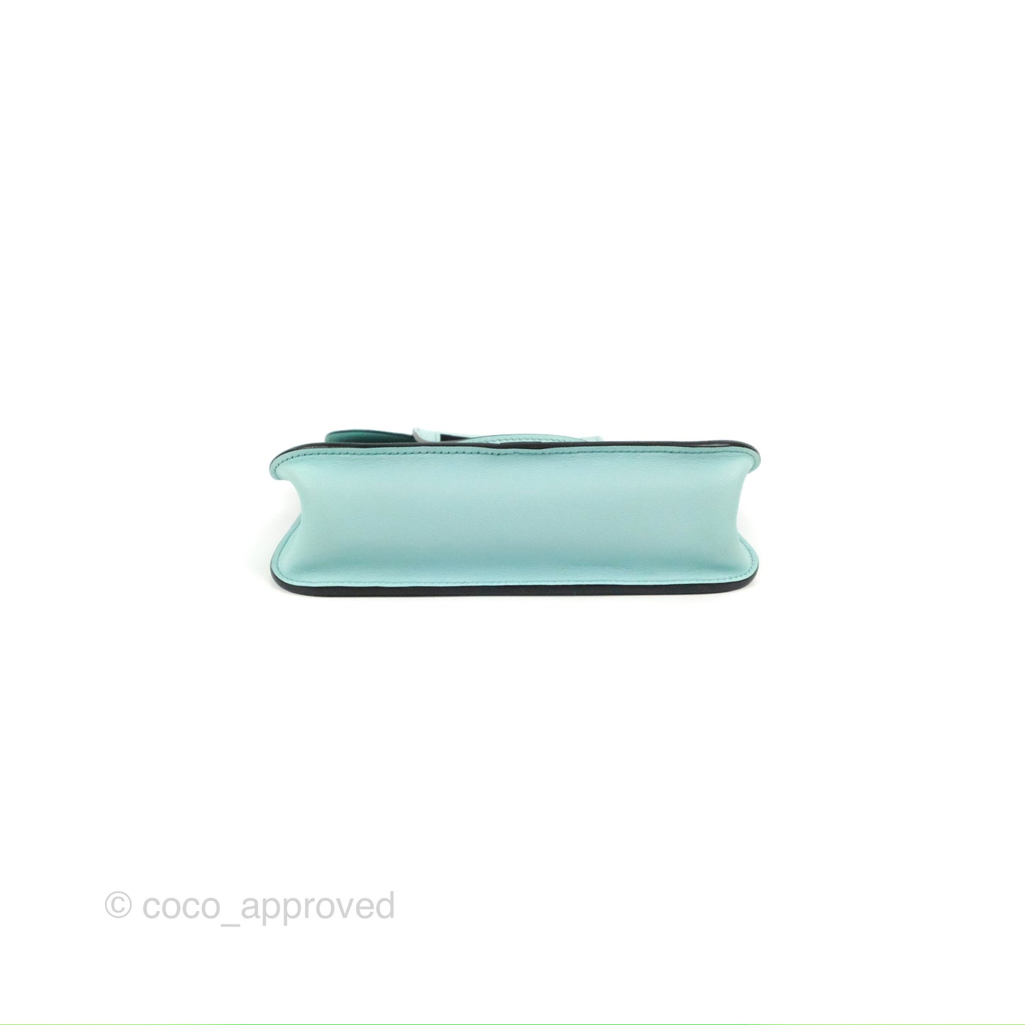 Hermès Halzan 22 Mini Aqua Swift Palladium Hardware