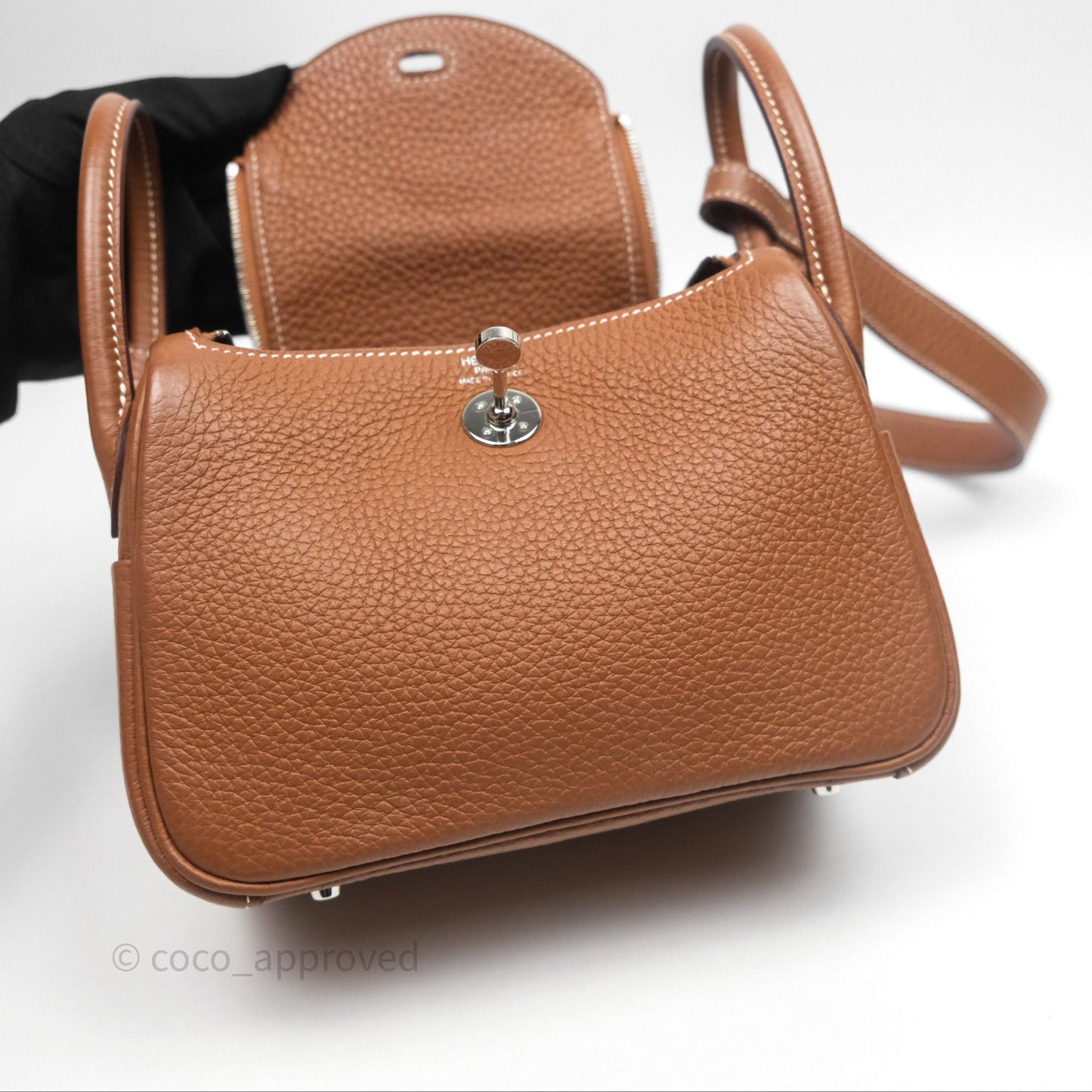Hermès Mini Lindy 20 Gold Clemence Palladium Hardware