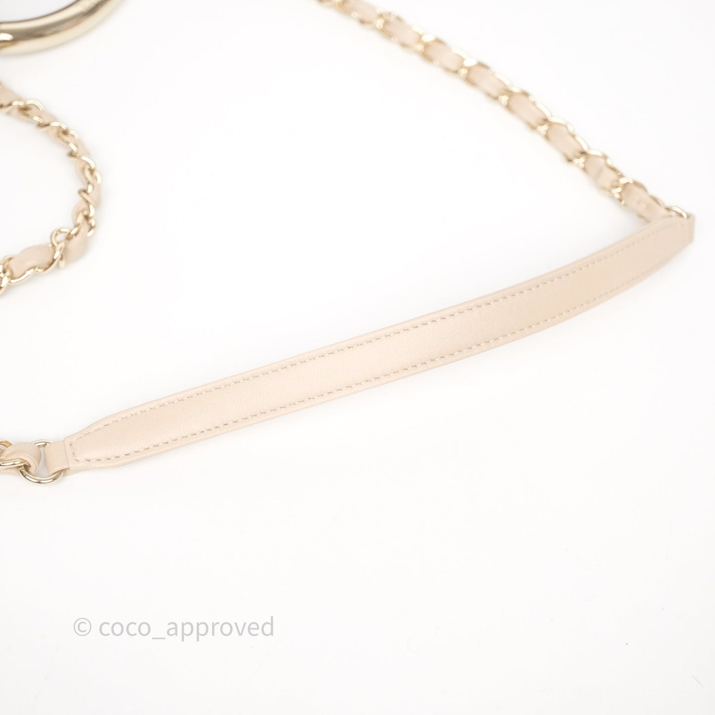 Chanel Quilted Top Handle Carry Chic Bag Beige Lambskin Gold Hardware