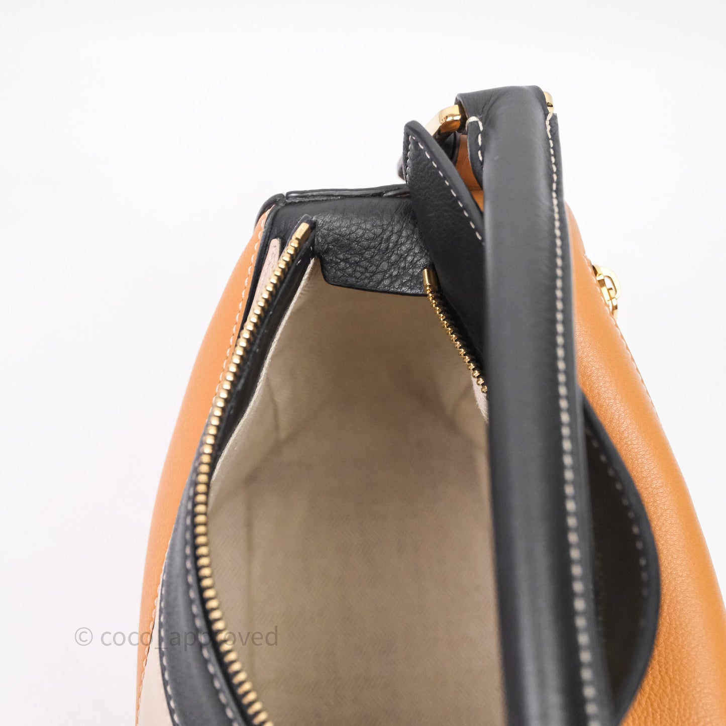 Loewe Small Puzzle Bag Amber/ Light Oat Calfskin Gold Hardware