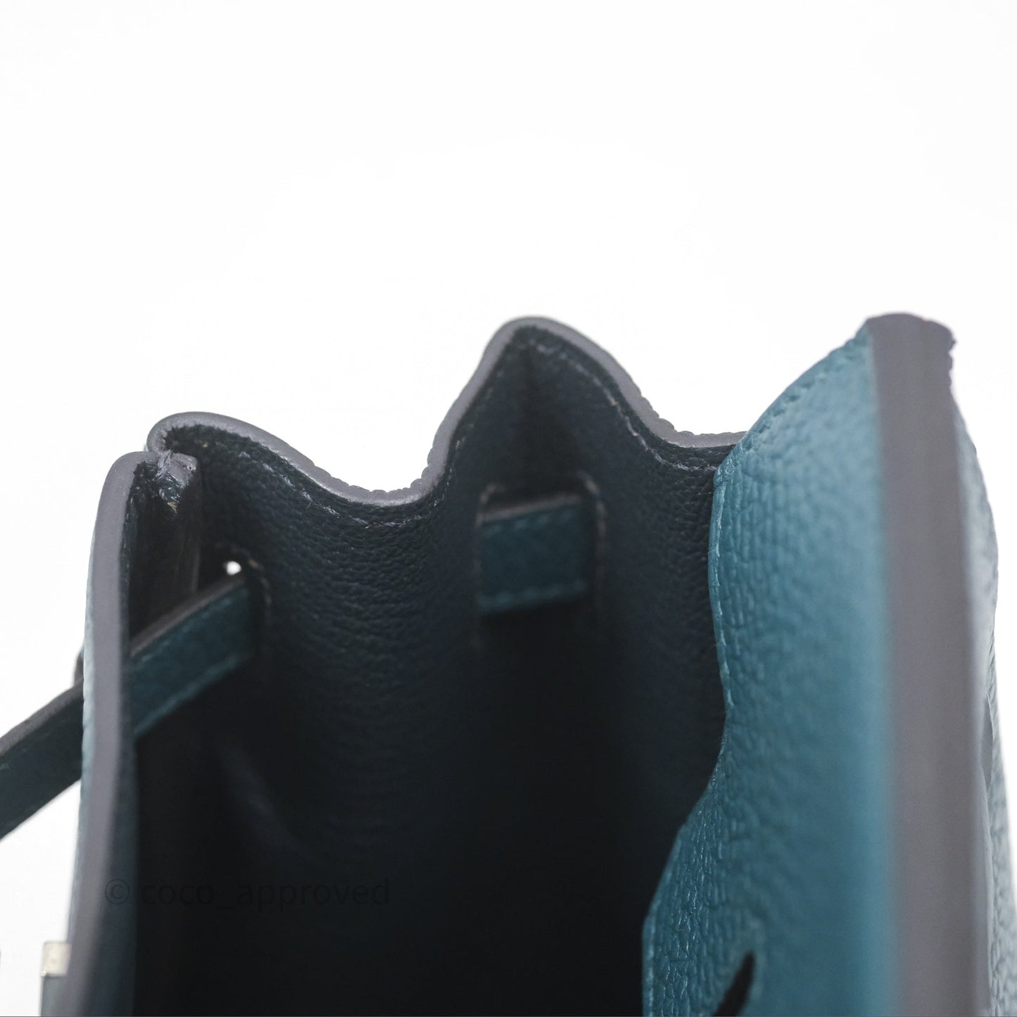 Hermès Birkin 25 Retourne Vert Bosphore W0 / Bleu Océan Z7 Togo Palladium Hardware