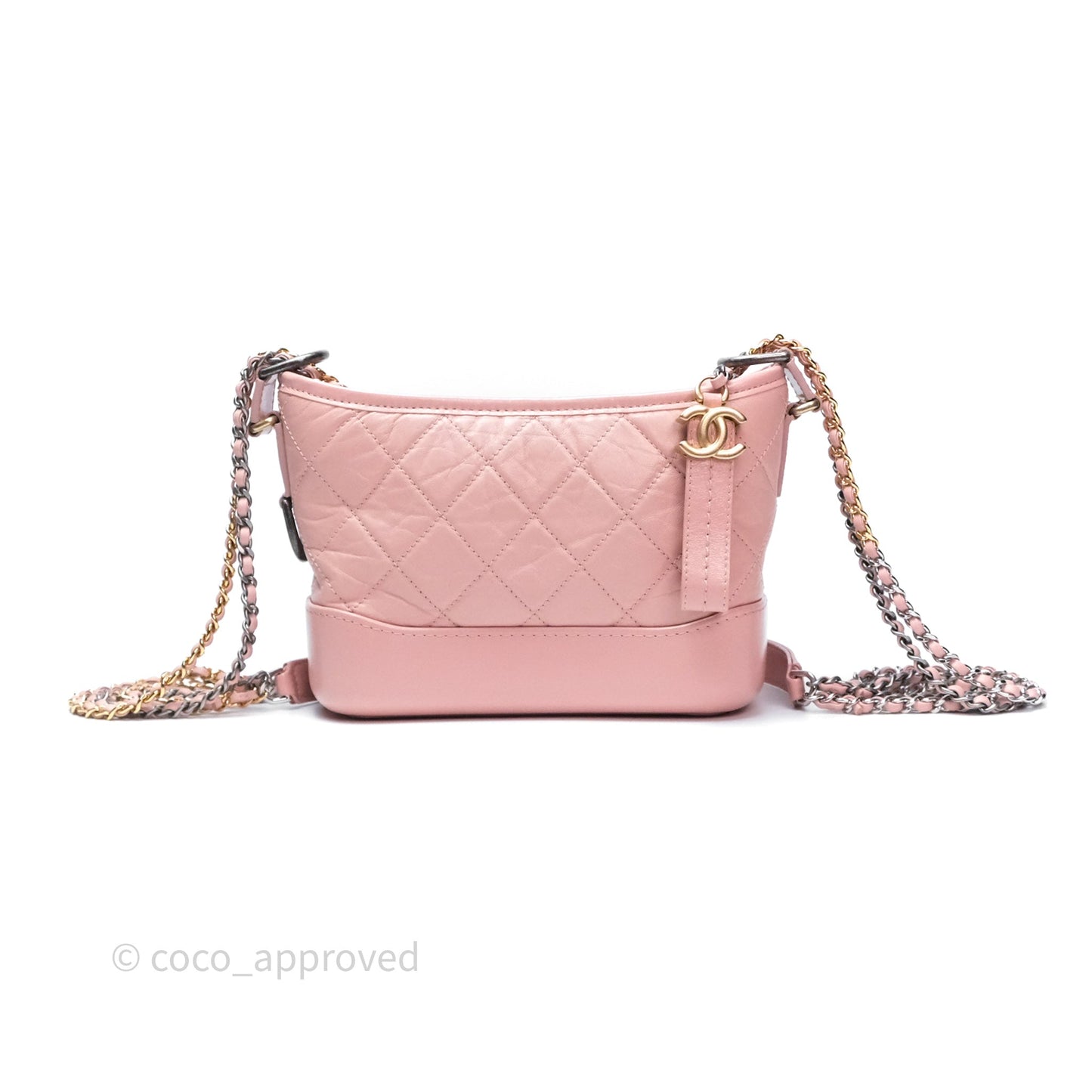Chanel Small Gabrielle Hobo Quilted Pink Aged Calfskin