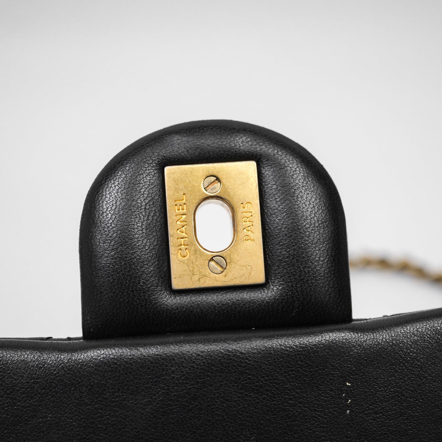 Chanel Pearl Crush Mini Square Quilted Black Lambskin Aged Gold Hardware