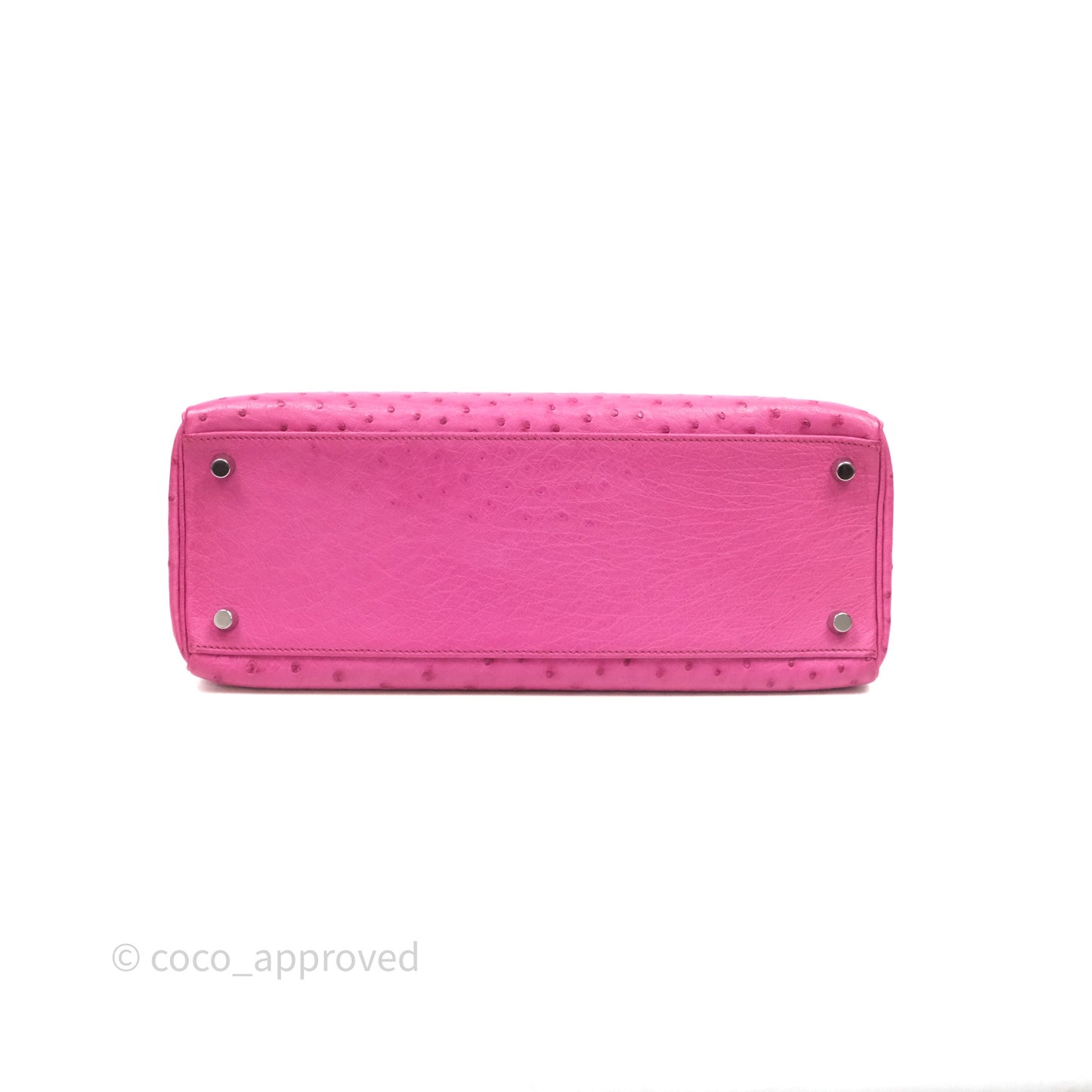Hermes Kelly 32 Fuchsia Ostrich Palladium Hardware