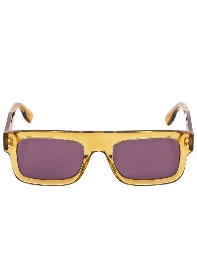 Luxury Gucci Trending 2025 Eyewear Rectangle Clear Sunglasses Yellow