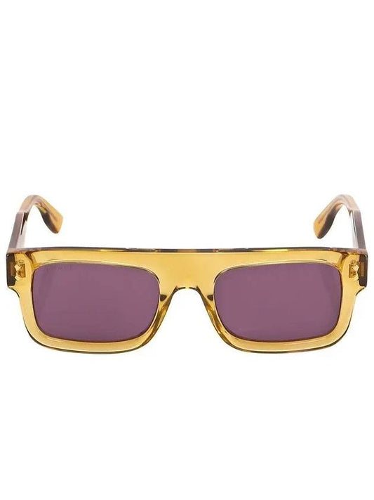 Luxury Gucci Trending 2025 Eyewear Rectangle Clear Sunglasses Yellow