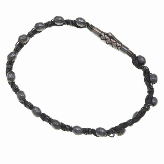 Luxury Bottega Veneta  Leather Sterling  925 Charm Bracelet ()