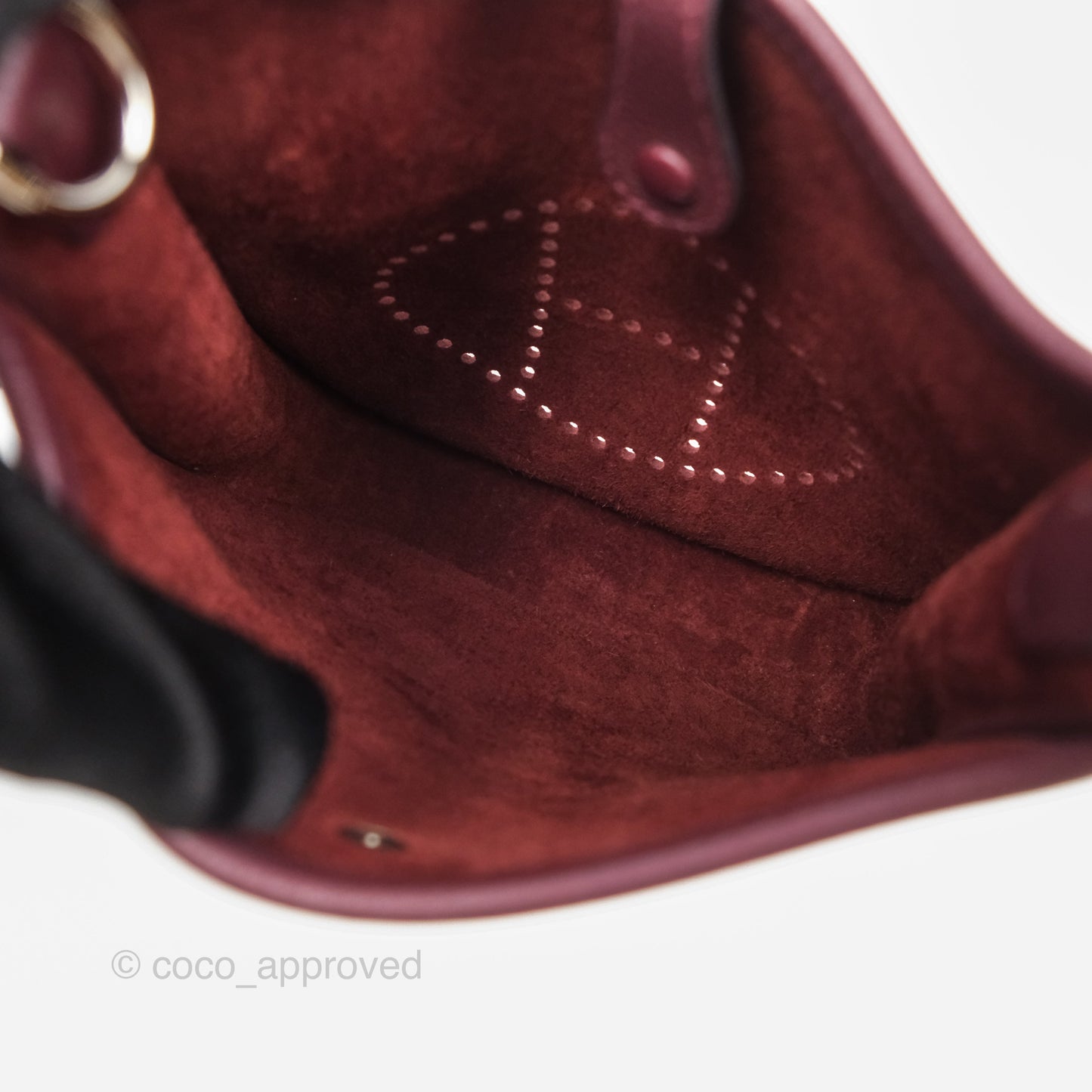 Hermès Mini Evelyne 16 Bordeaux 57 Taurillon Maurice Palladium Hardware