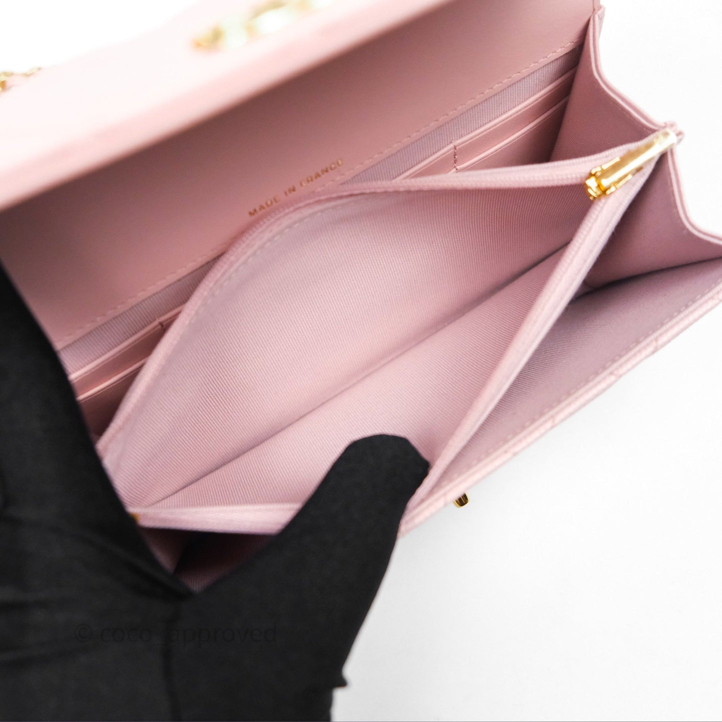 Chanel Clutch with Chain Caviar Pink Gold Hardware