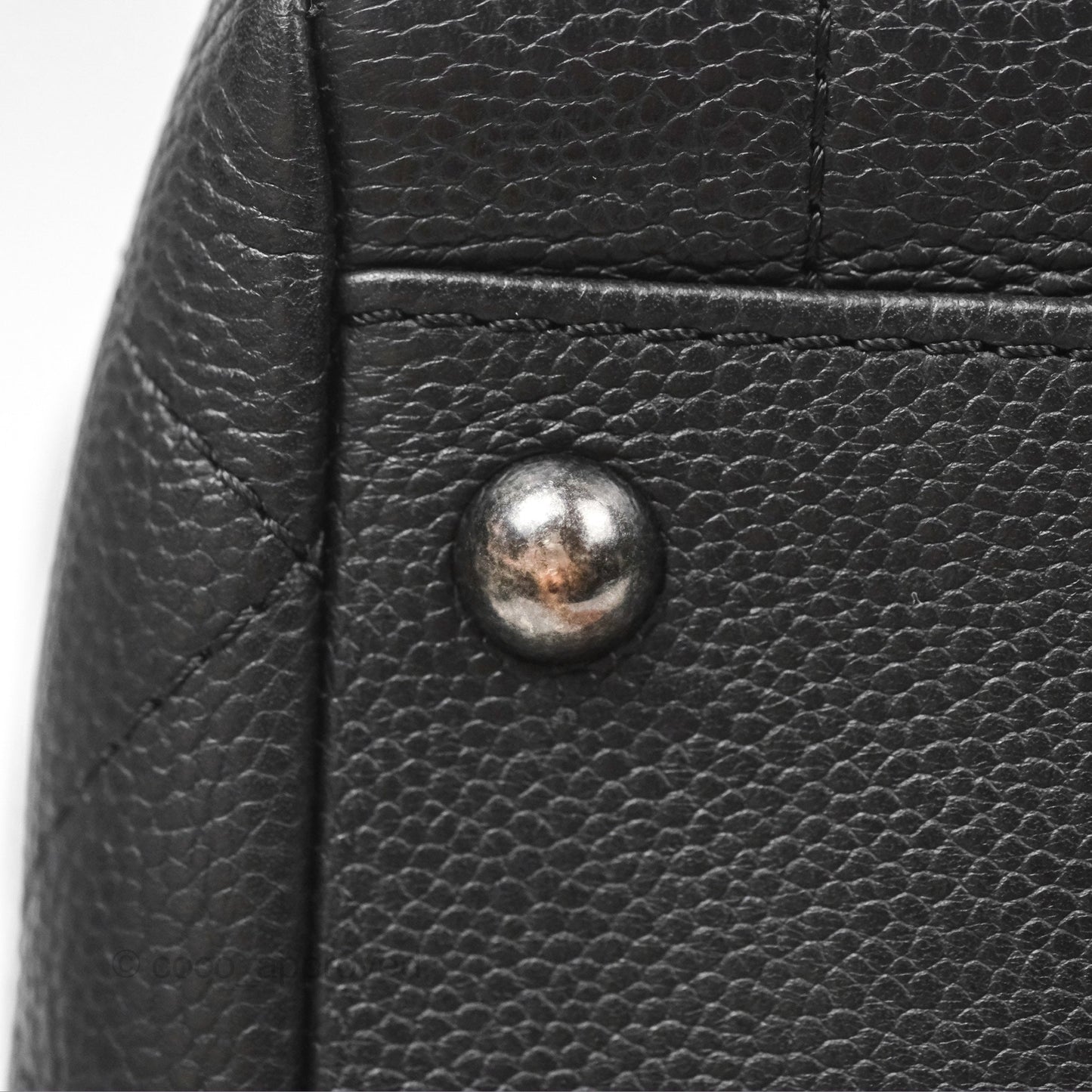 Chanel Top Handle Flap Bag Black Caviar Ruthenium Hardware