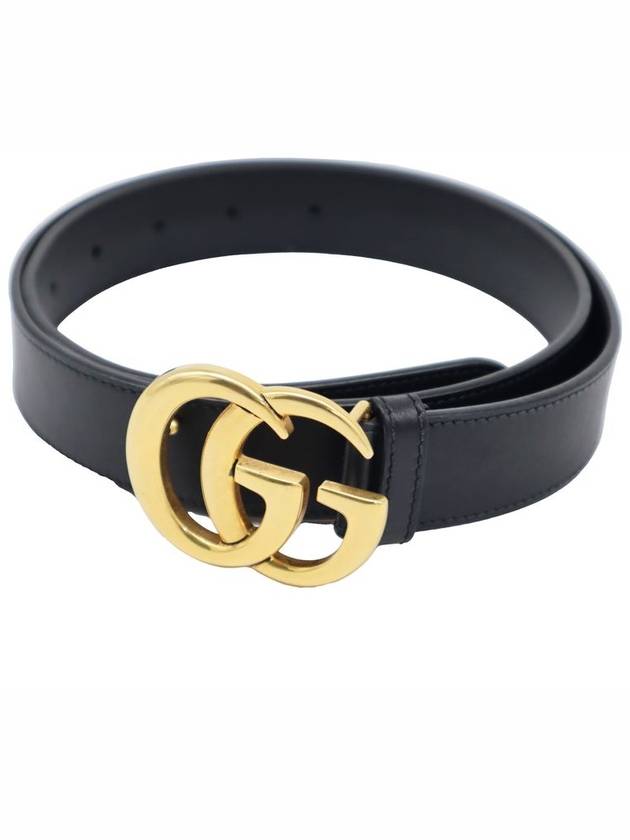 Luxury Gucci Trending 2025 Women s Leather Black Luxury Gucci Trending 2025 414516 Gold Plated GG Marmont Thin Belt 80