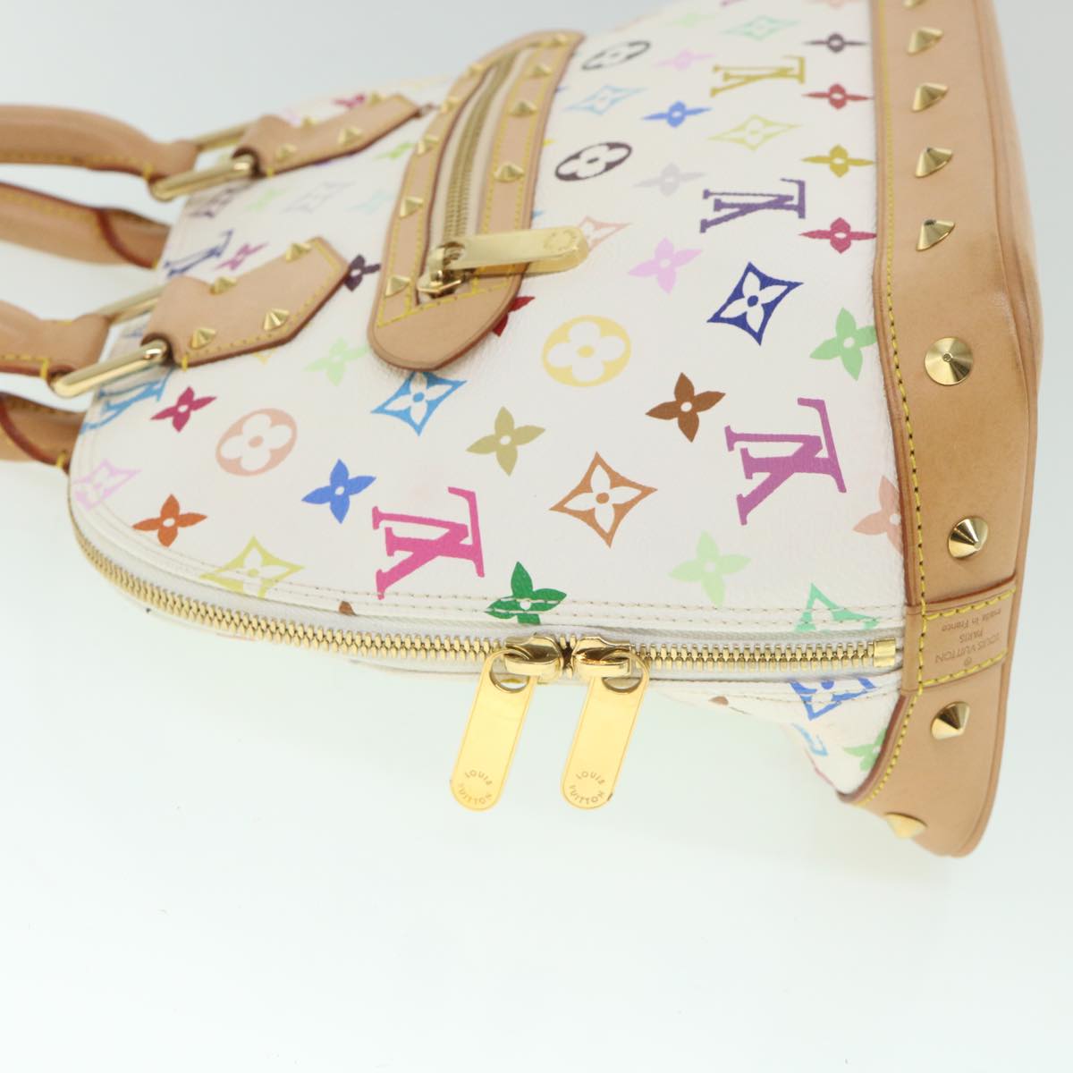 LOUIS VUITTON Monogram Multicolor Alma Hand Bag White M92647 LV 56047A