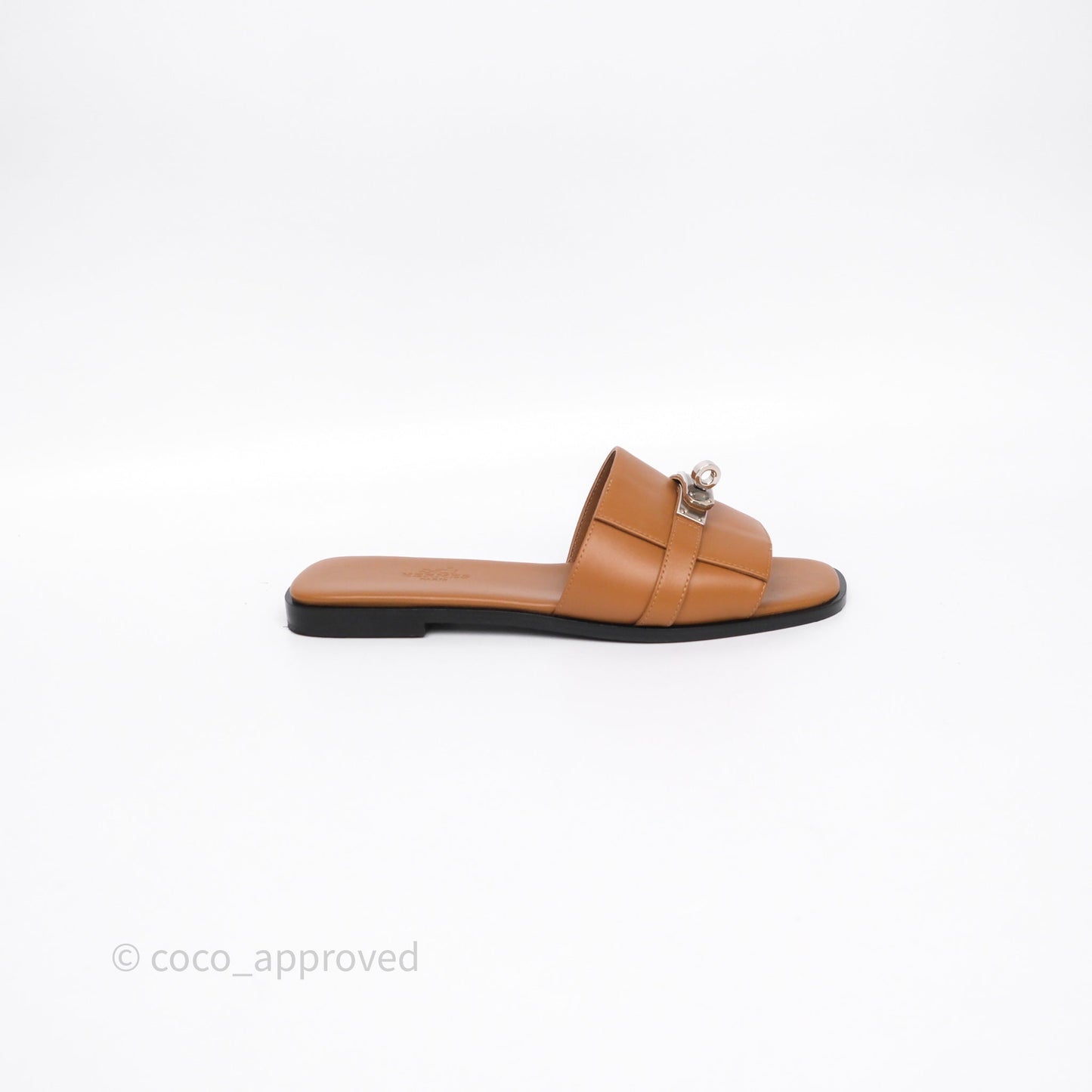 Hermès Giulia Sandals Gold 37 Palladium Hardware Size 36.5