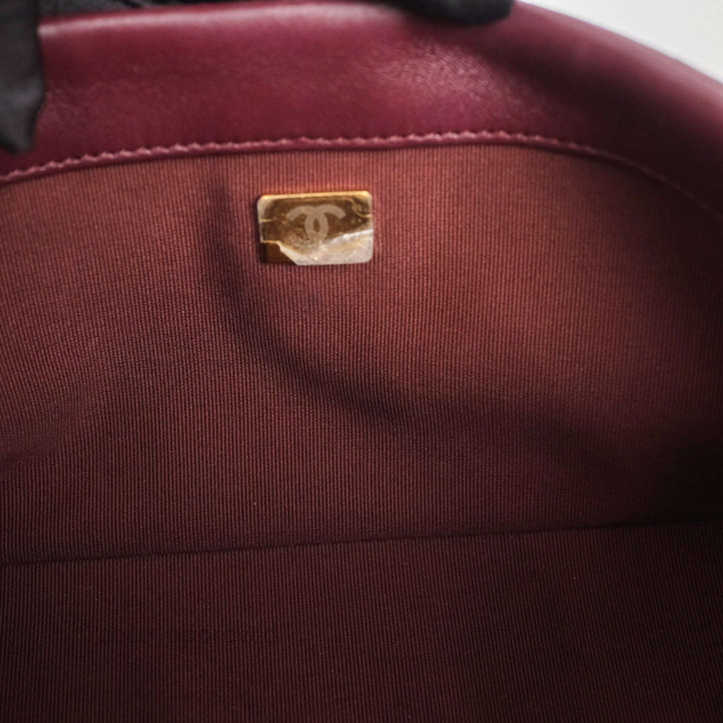 Chanel Quilted Shoulder Flap Bag Red Burgundy Lambskin Gold Hardware